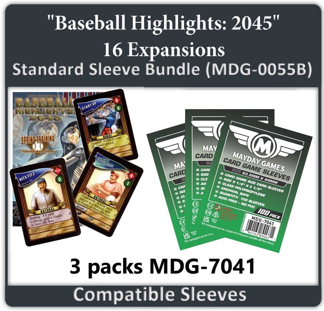 "Baseball Highlights: 2045- Expansions" Compatible Card Sleeve Bundle - Nick Nack's Full Frontal Attack