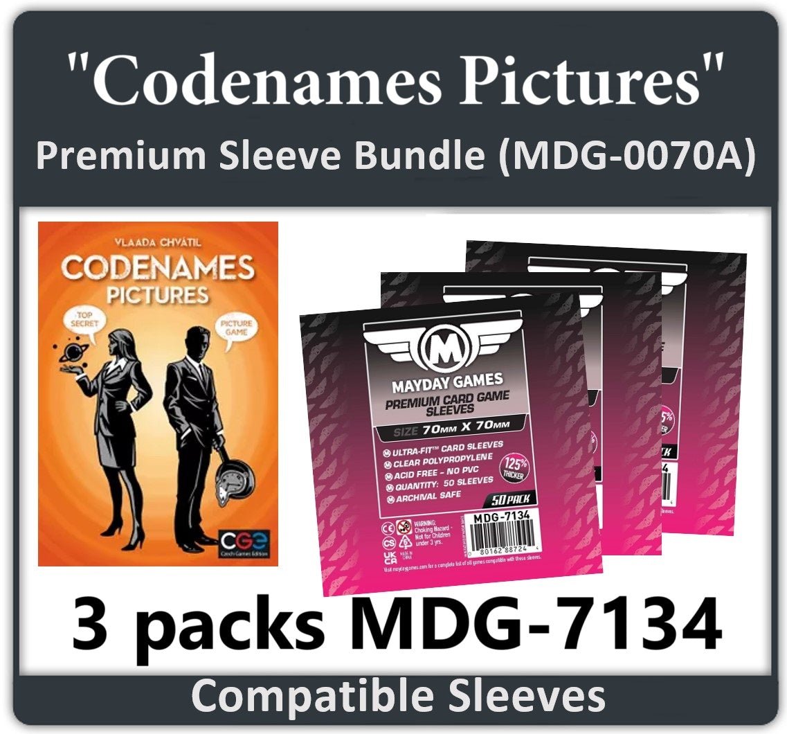 "Codenames: Pictures" Compatible Card Sleeve Bundle - Nick Nack's Full Frontal Attack