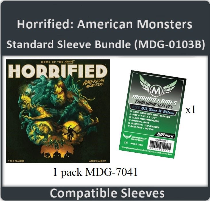"Horrified: American Monsters" Compatible Card Sleeve Bundle - Nick Nack's Full Frontal Attack