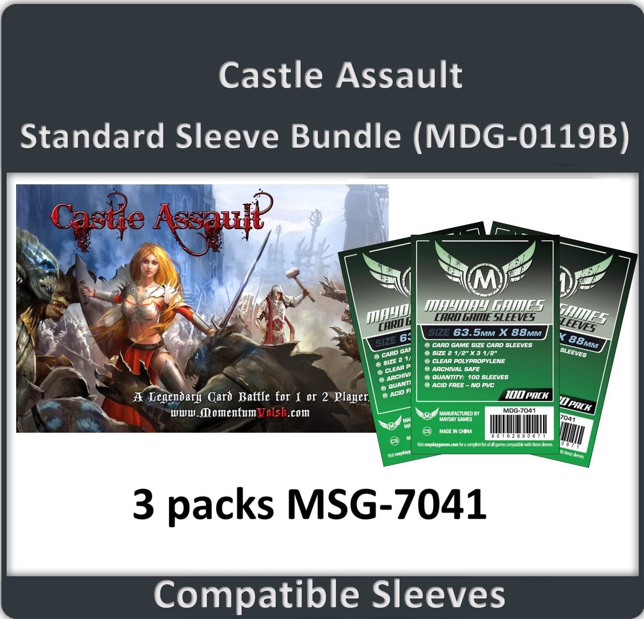 "Castle Assault" Compatible Card Sleeve Bundle - Nick Nack's Full Frontal Attack