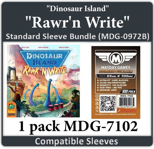 "Dinosaur Island: Rawr'n Write" Compatible Card Sleeve Bundle - Nick Nack's Full Frontal Attack