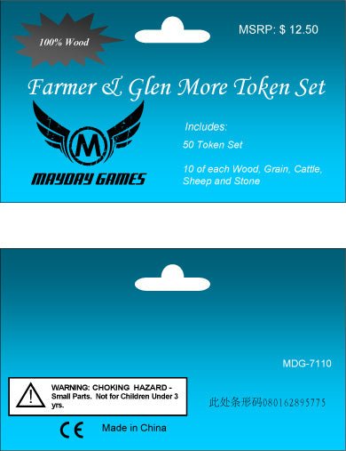 Farmer And Glen (Glen More) Wooden Token Set (50 wooden tokens) - Nick Nack's Full Frontal Attack