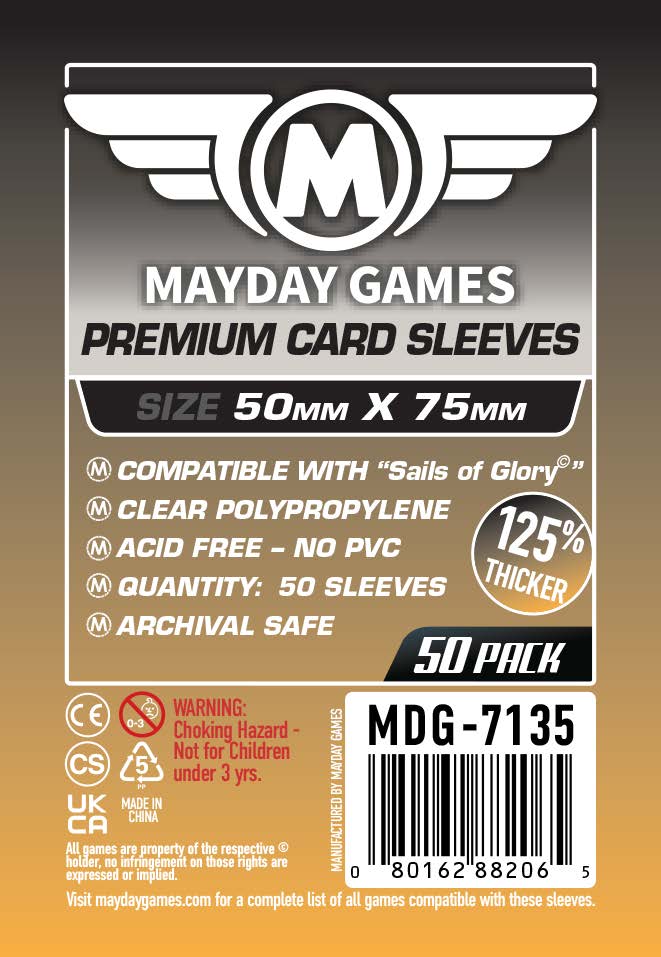 "Sails of Glory" Compatible Card Sleeves (50x75mm) Standard 7126 or Premium 7135 - Nick Nack's Full Frontal Attack