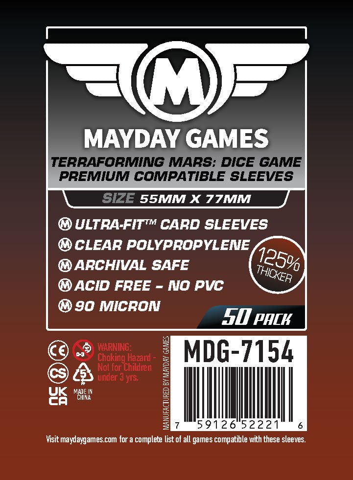 "Terraforming Mars: Dice Game" Compatible Sleeves (55x77mm) - Nick Nack's Full Frontal Attack