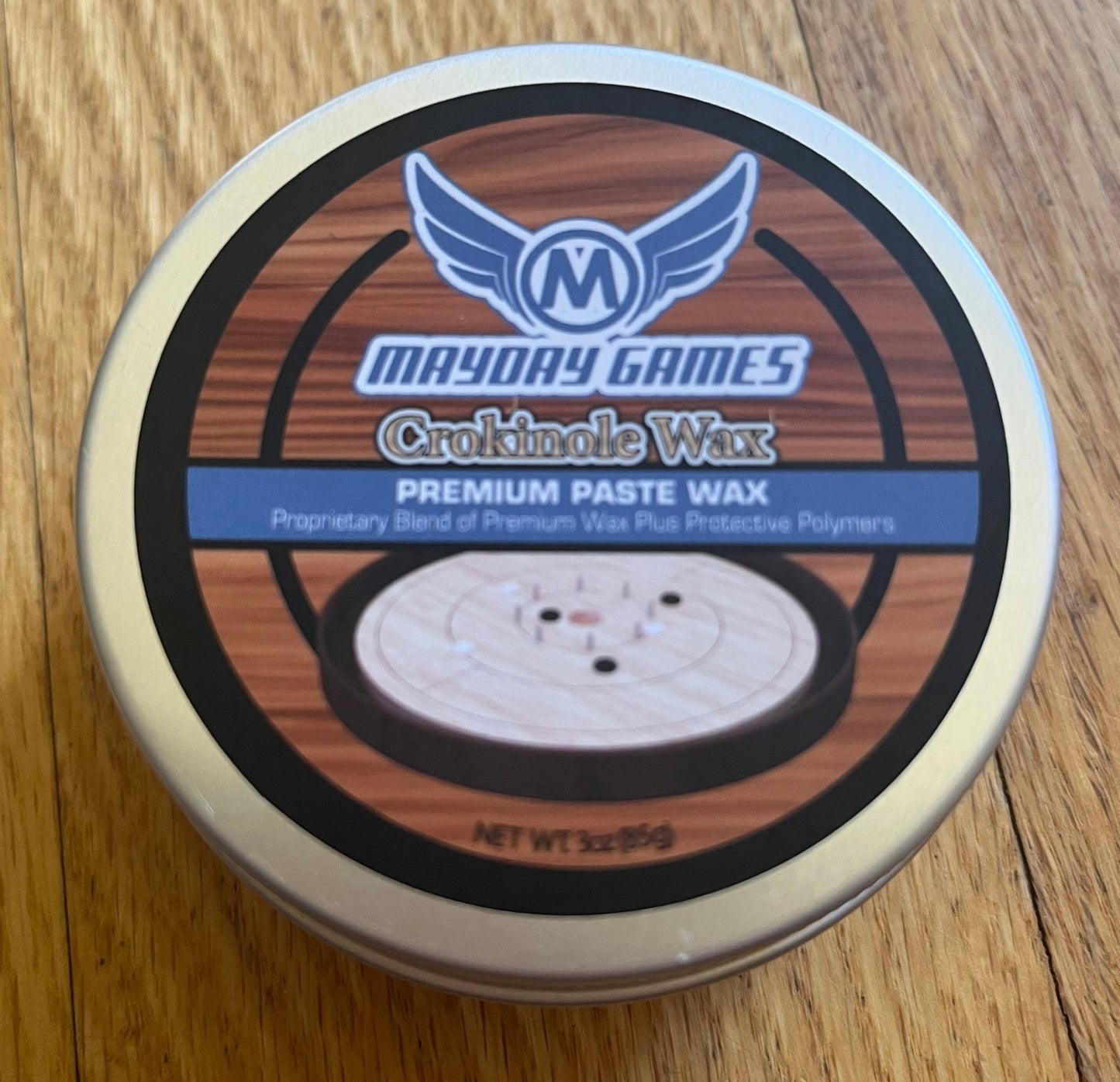 Mayday Games Crokinole Wax (3-ounce tin) - Nick Nack's Full Frontal Attack