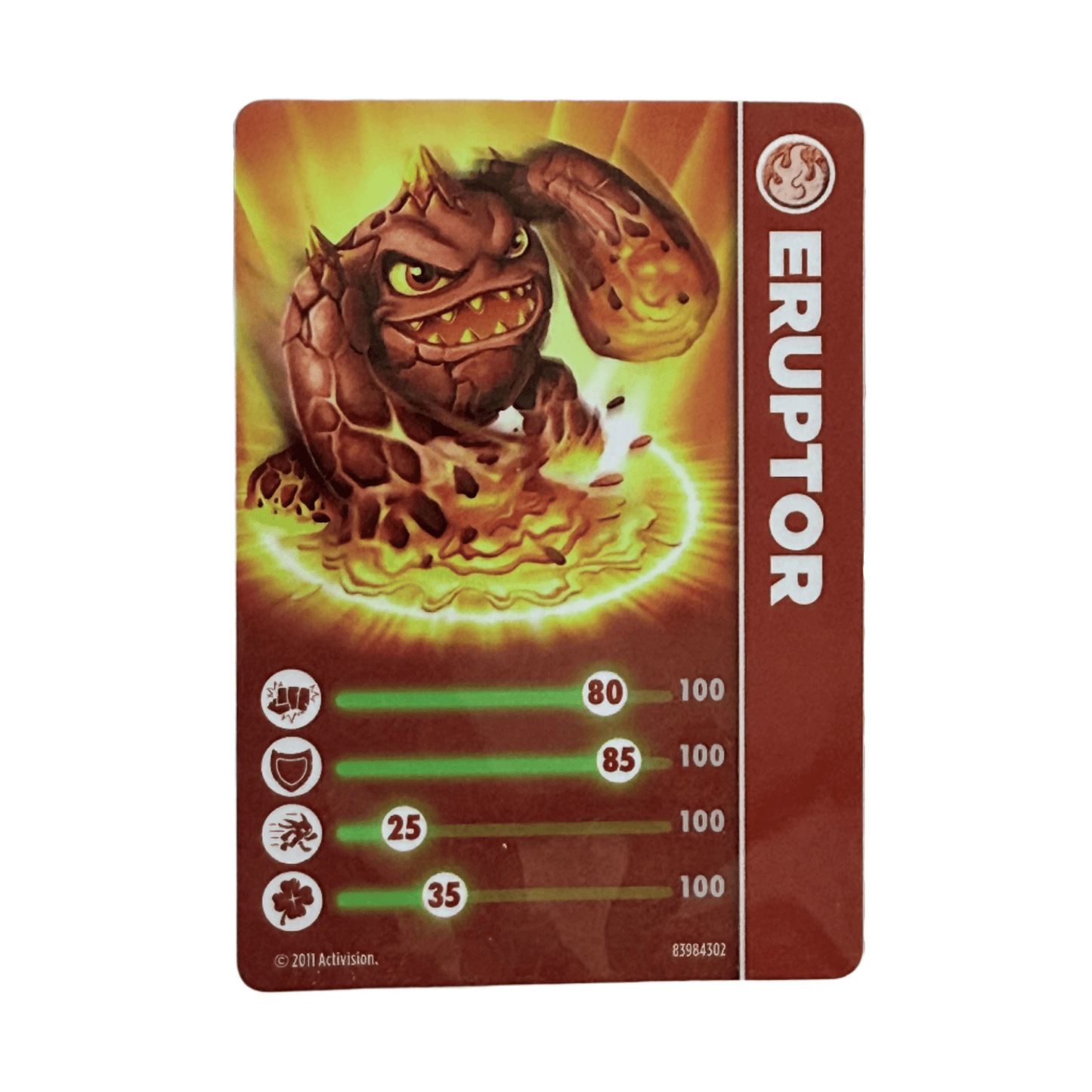 Eruptor (Series 1) (Stat Card) - Nick Nack's Full Frontal Attack