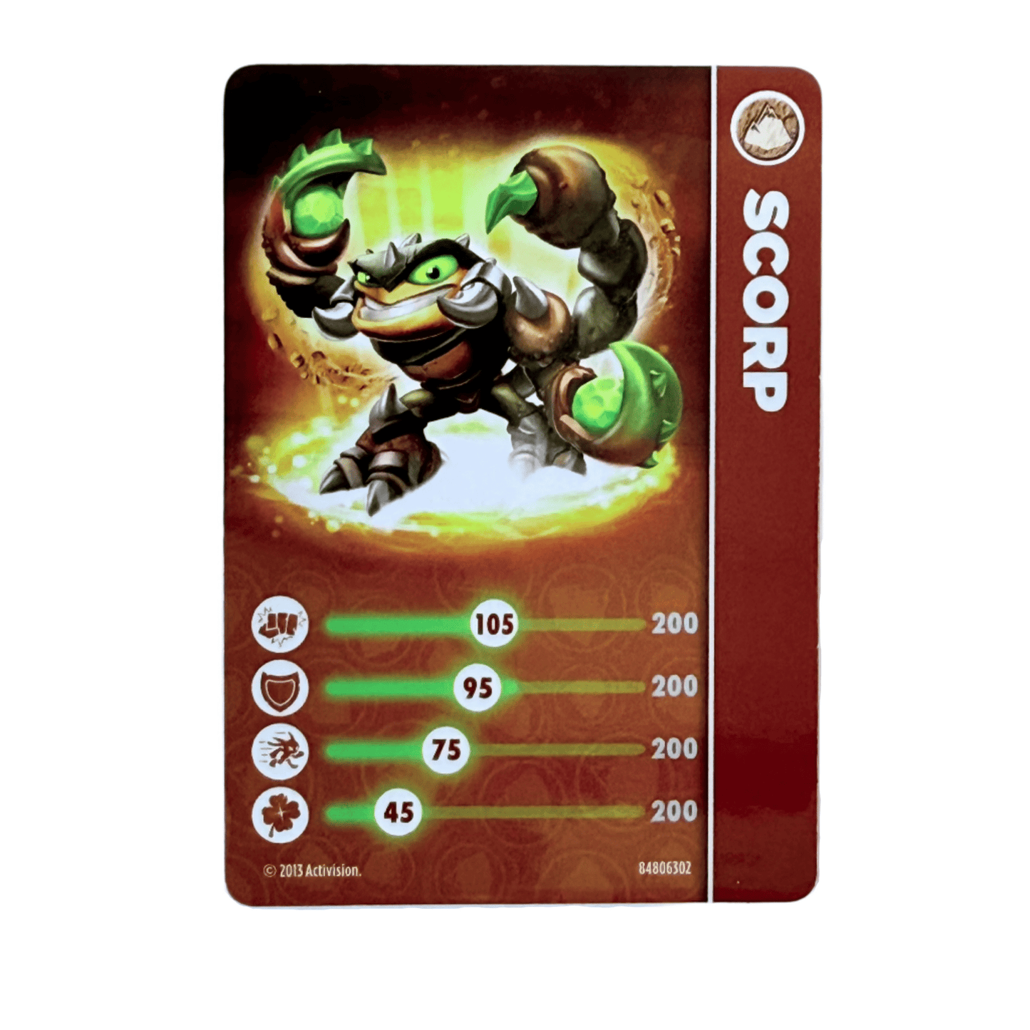 Scorp (Series 1) (Stat Card) - Nick Nack's Full Frontal Attack