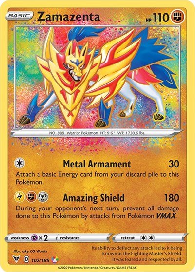 Zamazenta (SWSH04: Vivid Voltage) Near Mint Holofoil - Nick Nack's Full Frontal Attack