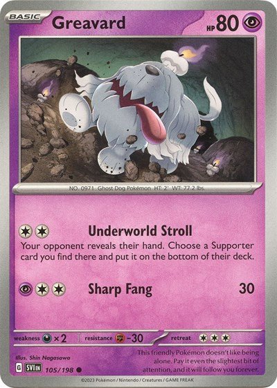 Greavard - 105 (Scarlet and Violet: Base Set) Near Mint - Nick Nack's Full Frontal Attack