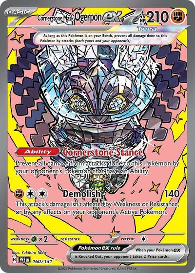 Cornerstone Mask Ogerpon ex - 160 (SV: Prismatic Evolutions) Near Mint Holofoil