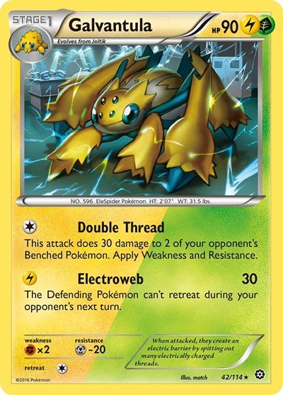 Galvantula (XY - Steam Siege) Damaged / Poor - Nick Nack's Full Frontal Attack