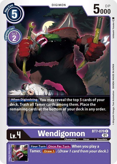 Wendigomon (The Next Adventure) Near Mint - Nick Nack's Full Frontal Attack