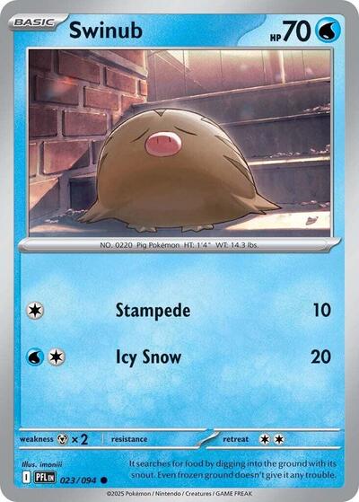 Swinub (ME02: Phantasmal Flames) Near Mint Reverse Holofoil - Nick Nack's Full Frontal Attack