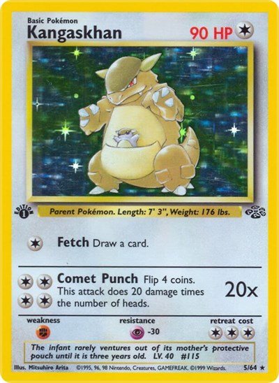 Kangaskhan (5) (Jungle) Light Play Holofoil Unlimited - Nick Nack's Full Frontal Attack