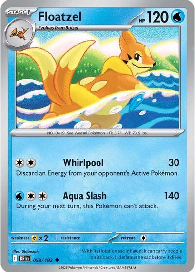 Floatzel (SV10: Destined Rivals) Near Mint - Nick Nack's Full Frontal Attack