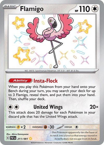 Flamigo (SV: Paldean Fates) Near Mint Holofoil - Nick Nack's Full Frontal Attack