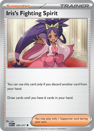 Iris's Fighting Spirit - 190 (ME: Ascended Heroes) Near Mint - Nick Nack's Full Frontal Attack