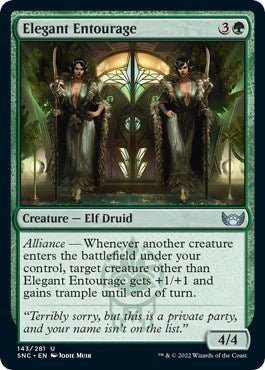 Elegant Entourage (Streets of New Capenna) Near Mint - Nick Nack's Full Frontal Attack