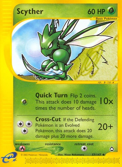 Scyther (57) (Aquapolis) Light Play