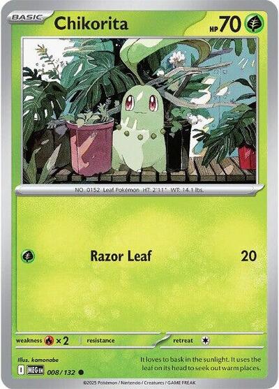 Chikorita (ME01: Mega Evolution) Near Mint - Nick Nack's Full Frontal Attack