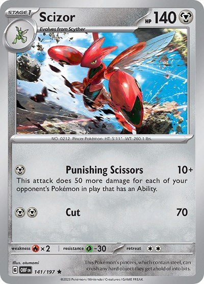 Scizor (Scarlet and Violet: Obsidian Flames) Near Mint Holofoil - Nick Nack's Full Frontal Attack