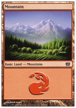 Mountain (343) (8th Edition) Near Mint - Nick Nack's Full Frontal Attack
