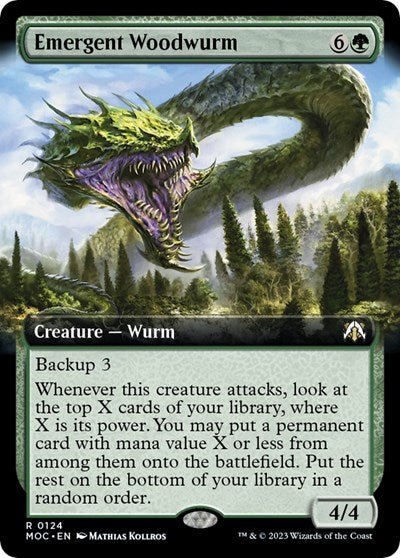Emergent Woodwurm (Extended Art) (Commander: March of the Machine) Near Mint - Nick Nack's Full Frontal Attack