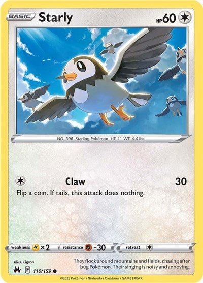 Starly (Crown Zenith) Near Mint Reverse Holofoil - Nick Nack's Full Frontal Attack