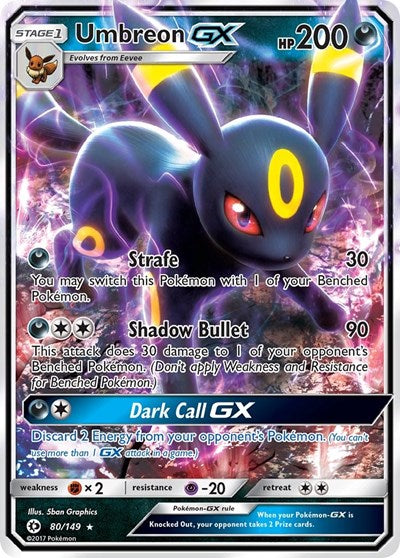 Umbreon GX (SM Base Set) Near Mint Holofoil