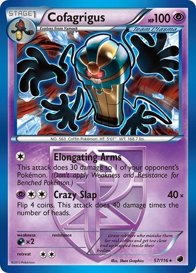 Cofagrigus (Team Plasma) (57) (Plasma Freeze) Light Play
