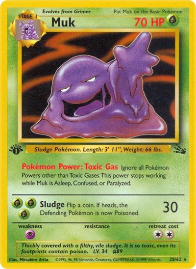 Muk (28) (Fossil) Light Play Unlimited - Nick Nack's Full Frontal Attack