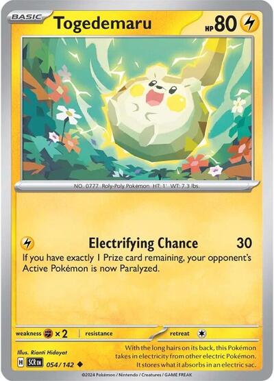 Togedemaru (SV07: Stellar Crown) Near Mint Reverse Holofoil - Nick Nack's Full Frontal Attack