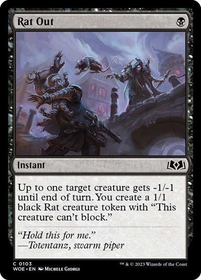 Rat Out (Wilds of Eldraine) Near Mint - Nick Nack's Full Frontal Attack