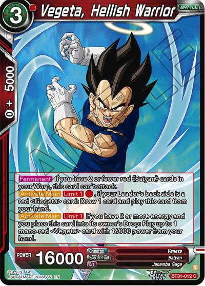 Vegeta, Hellish Warrior (Impact Beyond Dimensions) Near Mint
