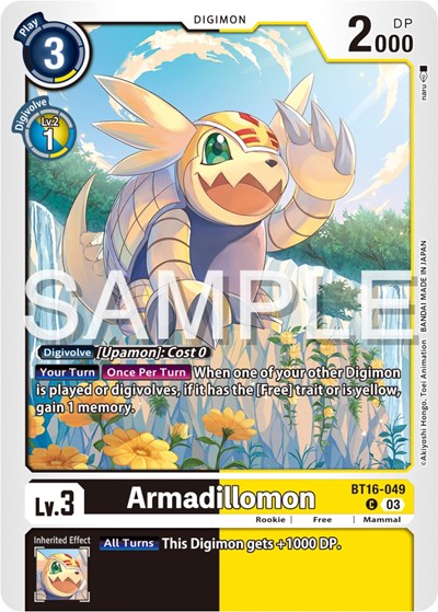 Armadillomon (Beginning Observer) Near Mint