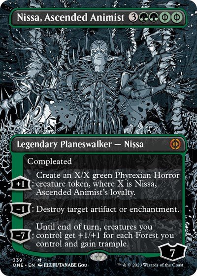 Nissa, Ascended Animist (Borderless) (Phyrexia: All Will Be One) Near Mint - Nick Nack's Full Frontal Attack