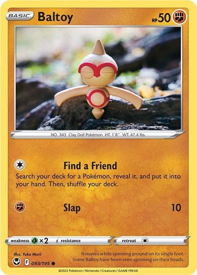 Baltoy (SWSH12: Silver Tempest) Medium Play - Nick Nack's Full Frontal Attack
