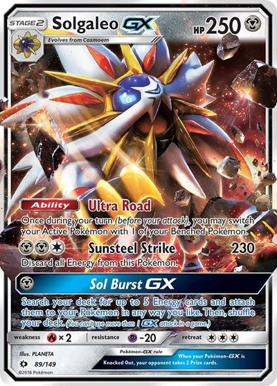 Solgaleo GX (SM Base Set) Medium Play Holofoil