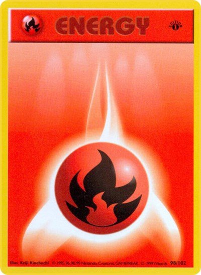 Fire Energy (Base Set (Shadowless)) Medium Play Unlimited - Nick Nack's Full Frontal Attack