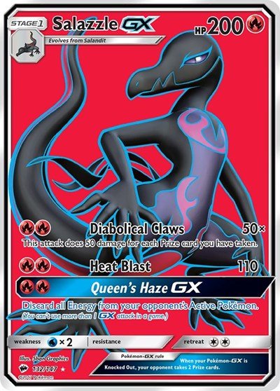 Salazzle GX (Full Art) (SM - Burning Shadows) Near Mint Holofoil - Nick Nack's Full Frontal Attack