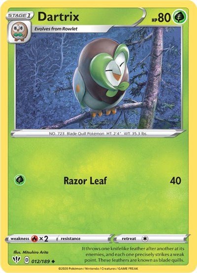 Dartrix (SWSH03: Darkness Ablaze) Light Play - Nick Nack's Full Frontal Attack
