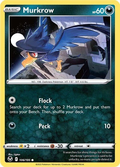 Murkrow (SWSH12: Silver Tempest) Near Mint - Nick Nack's Full Frontal Attack
