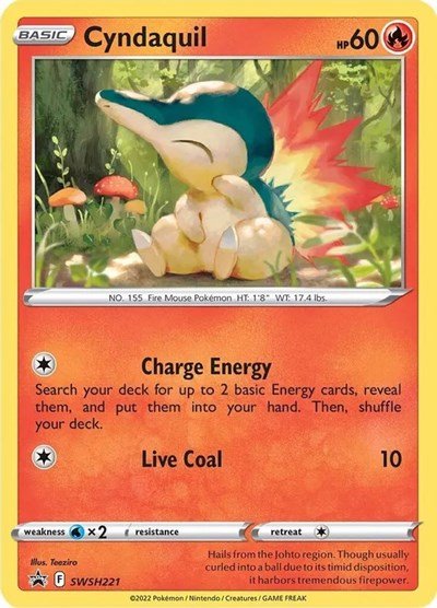 Cyndaquil - SWSH221 (Cosmos Holo) (SWSH: Sword & Shield Promo Cards) Near Mint Holofoil - Nick Nack's Full Frontal Attack