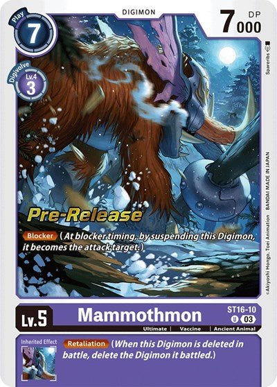 Mammothmon (Starter Deck 16: Wolf of Friendship Pre - Release Cards) Near Mint - Nick Nack's Full Frontal Attack