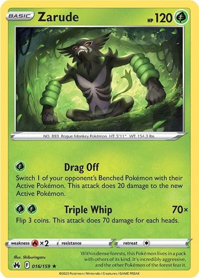 Zarude (Crown Zenith) Near Mint Holofoil - Nick Nack's Full Frontal Attack