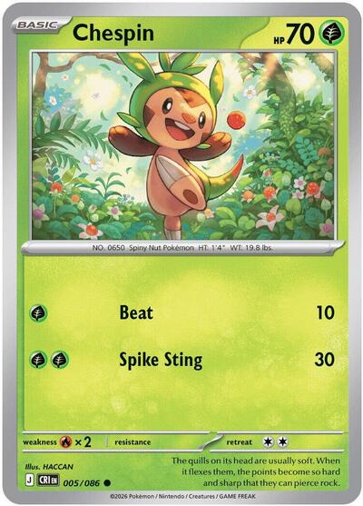 Chespin - 005 (ME04: Chaos Rising) Near Mint