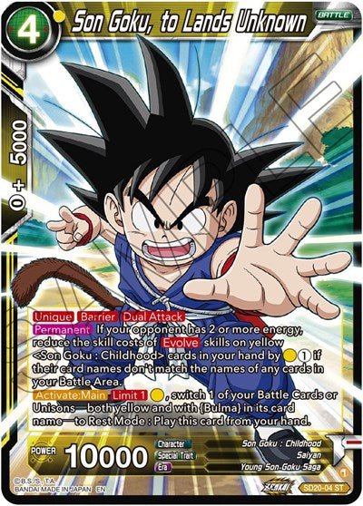 Son Goku, to Lands Unknown (Dawn of the Z - Legends) Near Mint Foil - Nick Nack's Full Frontal Attack