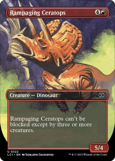 Rampaging Ceratops (Borderless) (The Lost Caverns of Ixalan) Near Mint - Nick Nack's Full Frontal Attack