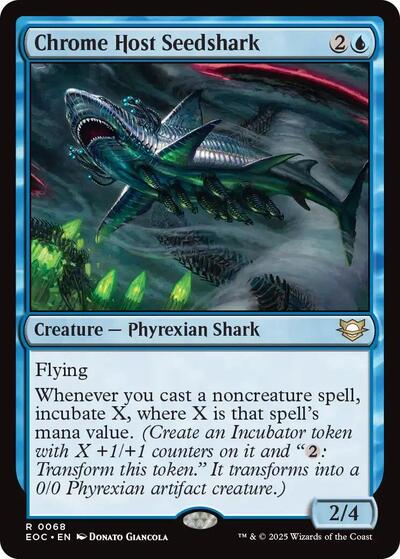 Chrome Host Seedshark (Commander: Edge of Eternities) Near Mint - Nick Nack's Full Frontal Attack