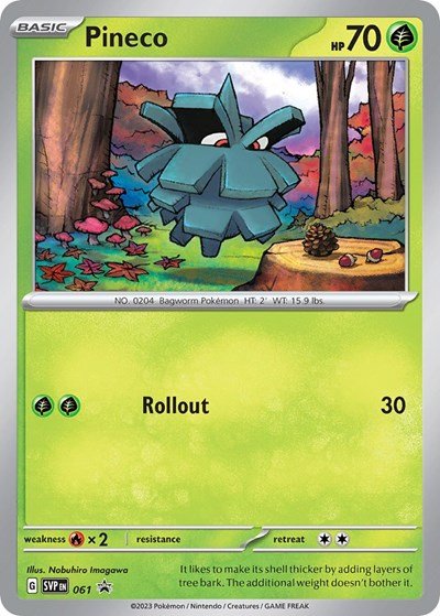 Pineco - 061 (SV: Scarlet & Violet Promo Cards) Near Mint Holofoil - Nick Nack's Full Frontal Attack